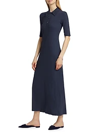 Fitted Cotton Polo T-Shirt Dress
