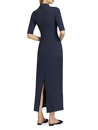 Fitted Cotton Polo T-Shirt Dress