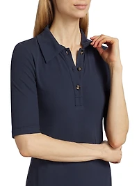 Fitted Cotton Polo T-Shirt Dress