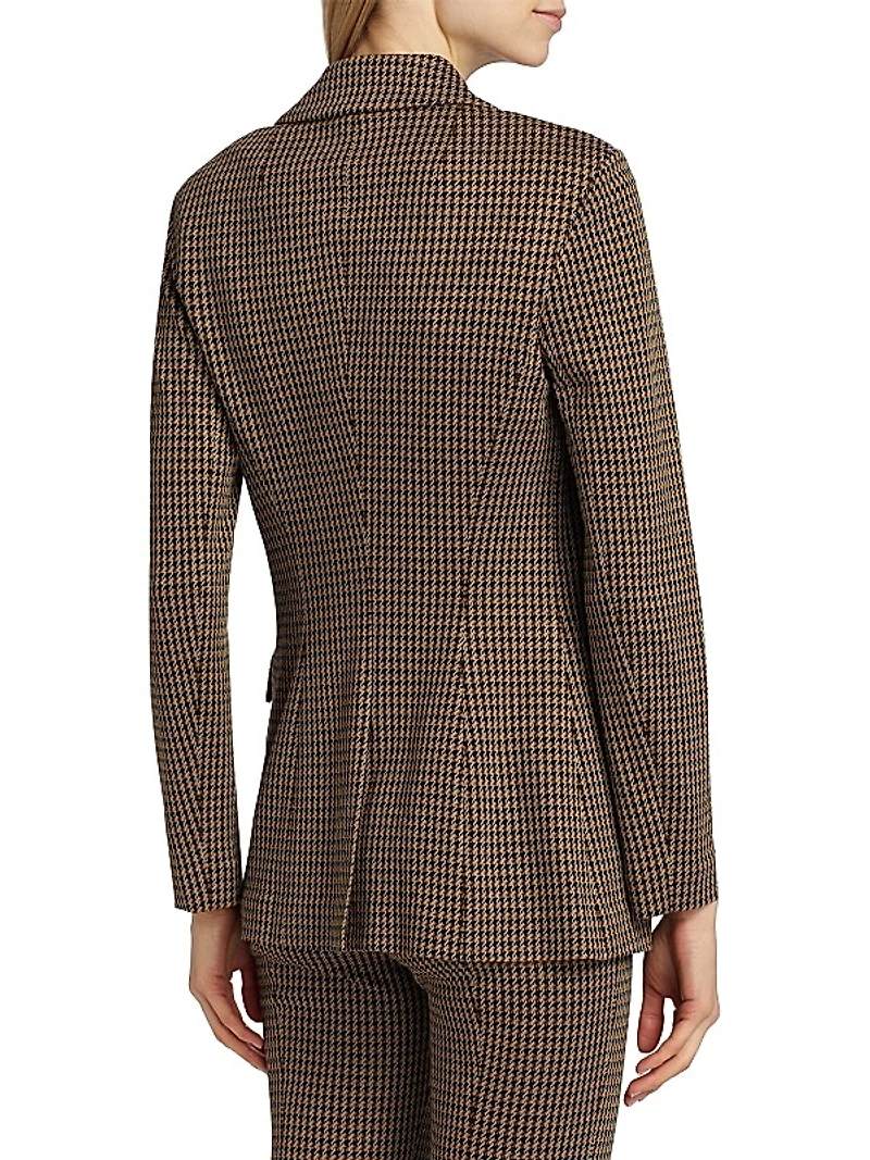 Houndstooth Peak Lapel Blazer