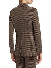Houndstooth Peak Lapel Blazer