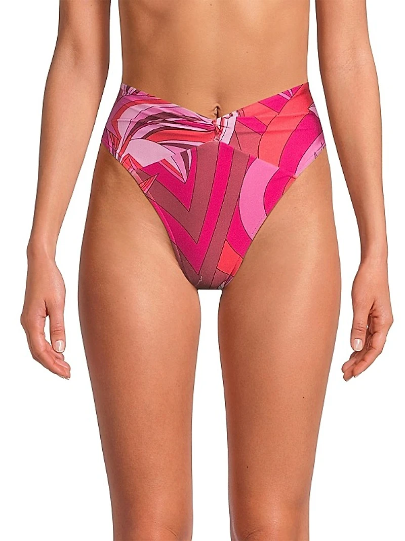Endless Summer Abstract High-Rise Bikini Bottoms