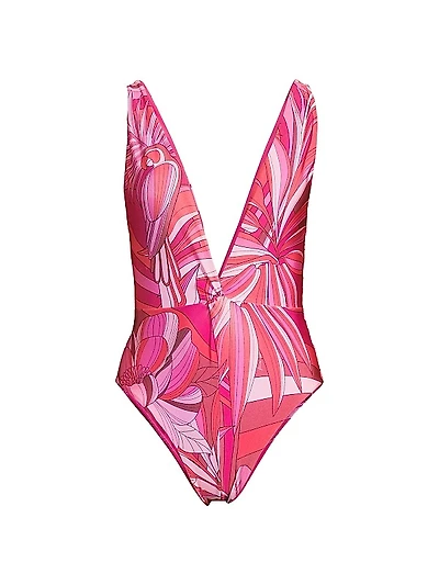 Endless Summer Abstract Plunge One-Piece Swimsuit