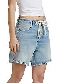 Brynn Drawstring Denim Shorts