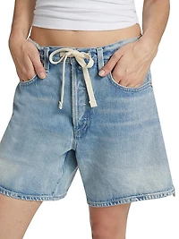 Brynn Drawstring Denim Shorts