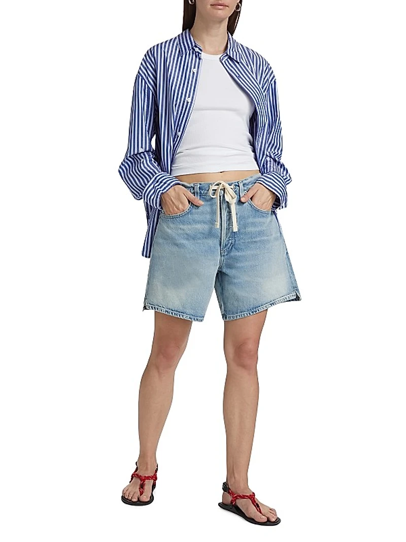 Brynn Drawstring Denim Shorts