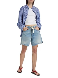Brynn Drawstring Denim Shorts