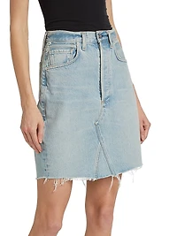 Carolina Deconstructed Knee-Length Denim Skirt