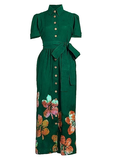 Asake Floral Cotton Shirtdress