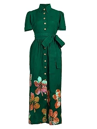 Asake Floral Cotton Shirtdress