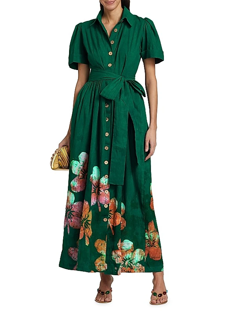 Asake Floral Cotton Shirtdress