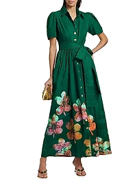 Asake Floral Cotton Shirtdress