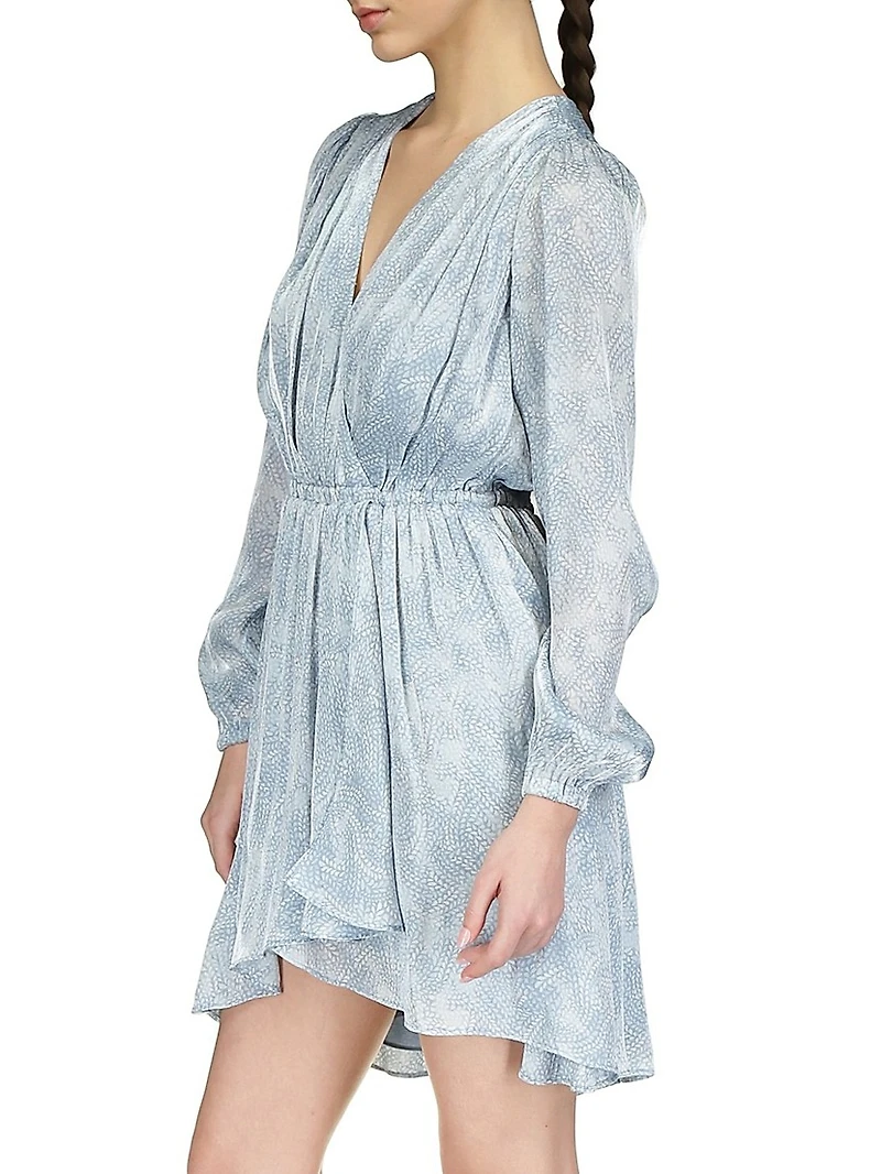 Sunbleached Petal Surplice Minidress