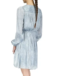 Sunbleached Petal Surplice Minidress