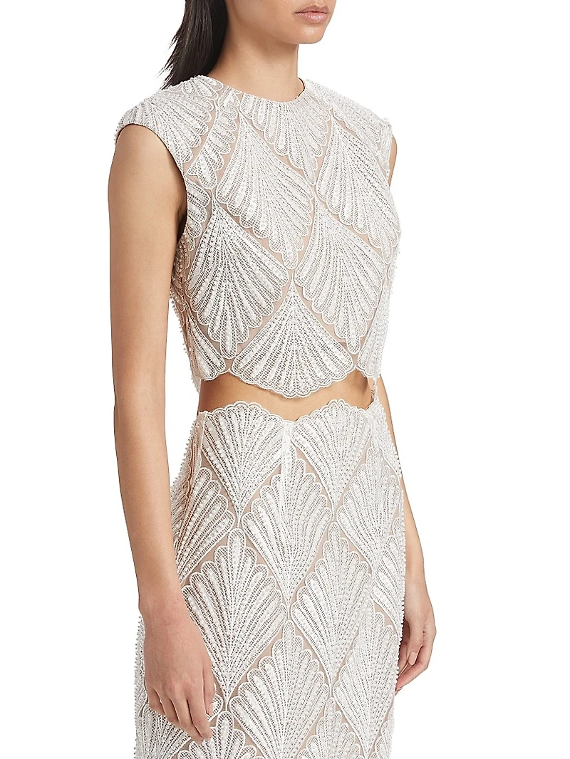 Harper Scalloped Lace Crop Top