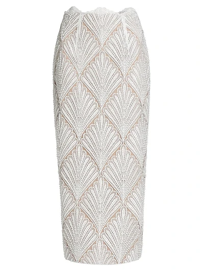 Harper Scalloped Lace Pencil Midi-Skirt