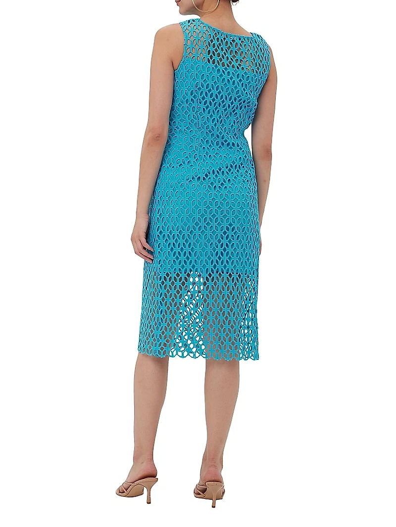 Eleanor Openwork Sheath Midi-Dress