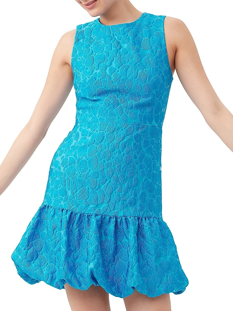 Chiara Floral Bubble-Hem Minidress