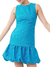 Chiara Floral Bubble-Hem Minidress