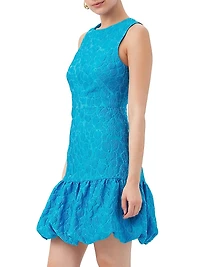 Chiara Floral Bubble-Hem Minidress