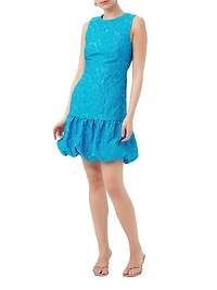 Chiara Floral Bubble-Hem Minidress