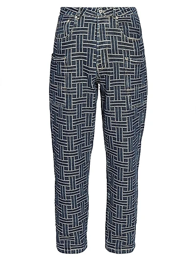 Weave Straight-Leg Cargo Jeans
