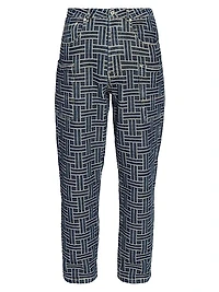 Weave Straight-Leg Cargo Jeans