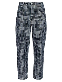 Weave Straight-Leg Cargo Jeans