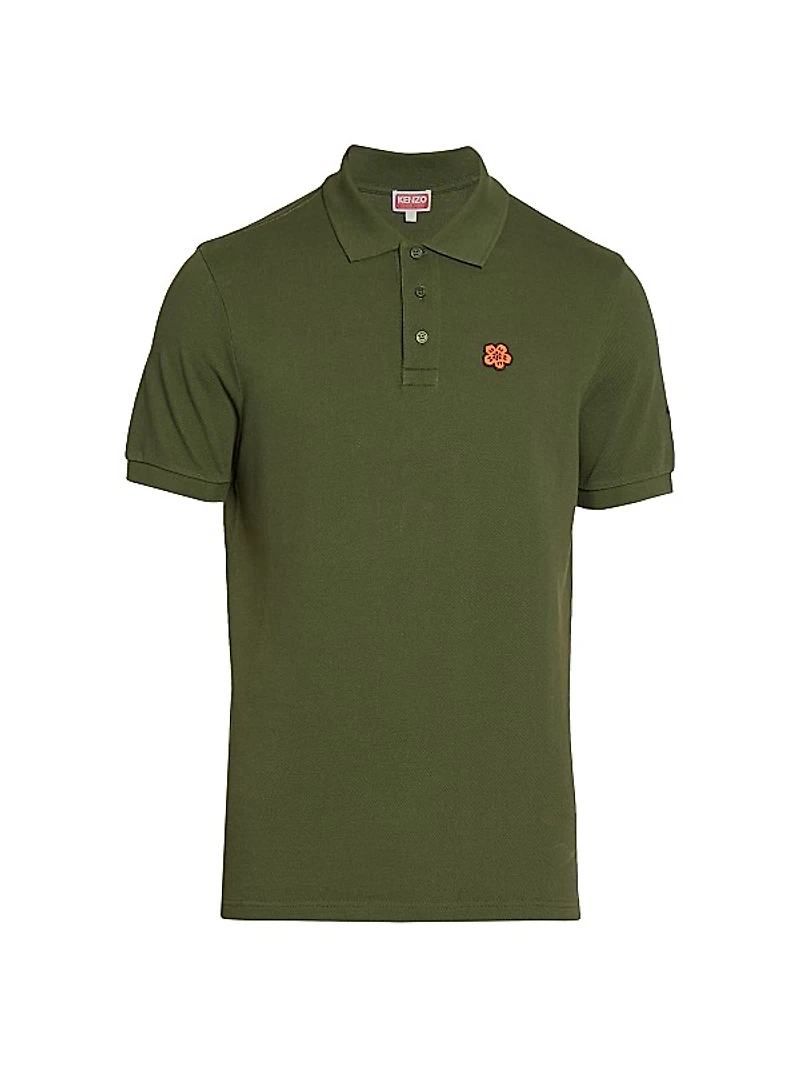 Boke Flower Cotton Slim-Fit Polo Shirt