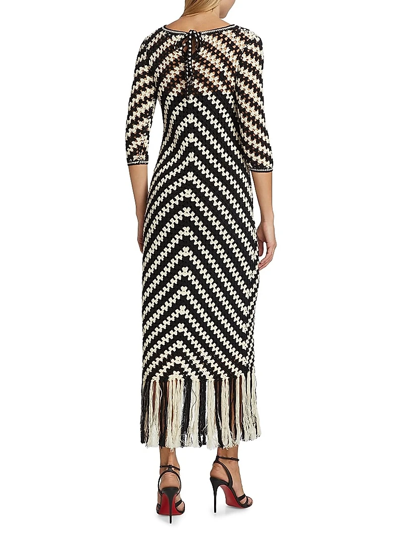 Halliday Hand-Crocheted Midi-Dress