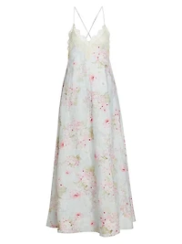 Halliday Floral Linen A-Line Maxi Dress