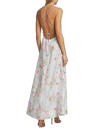 Halliday Floral Linen A-Line Maxi Dress