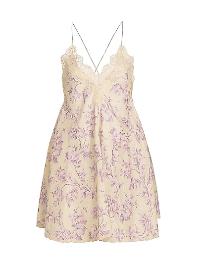 Halliday Floral Linen Swing Minidress