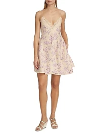 Halliday Floral Linen Swing Minidress