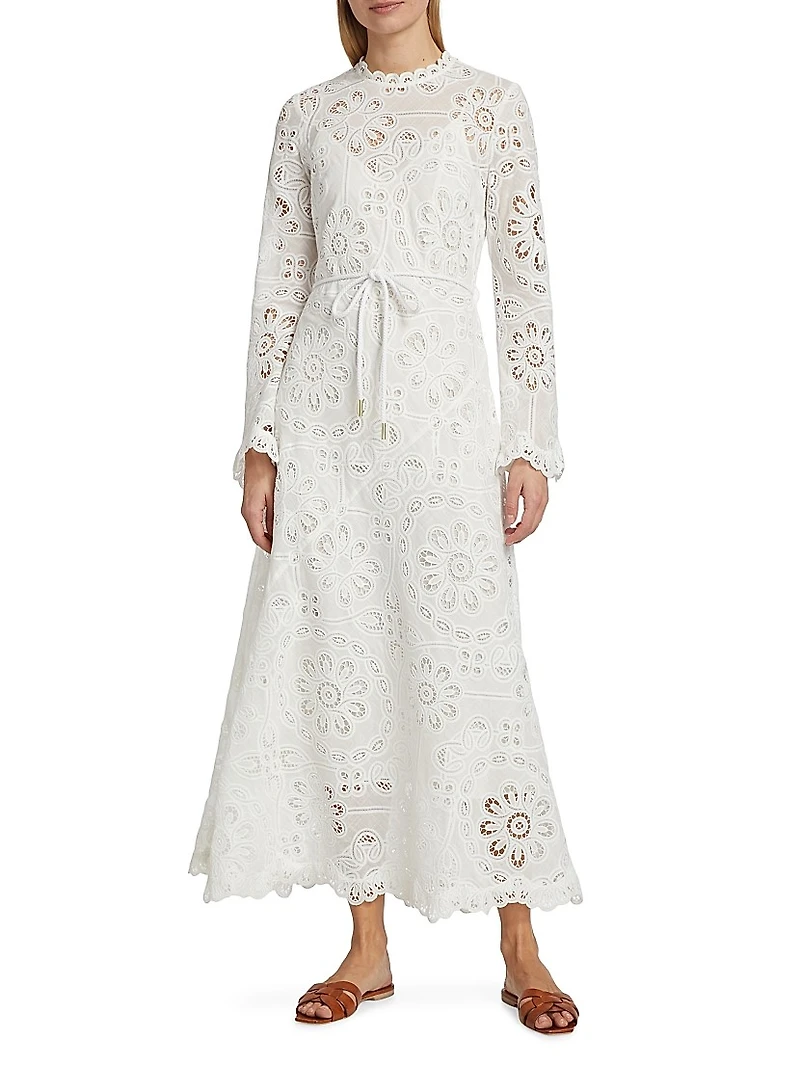 Ottie Lace Embroidered Maxi Dress