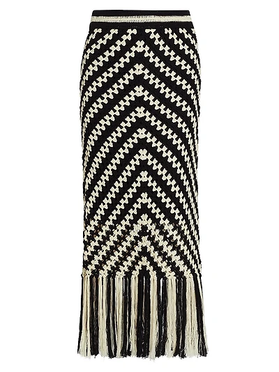 Halliday Crochet Tassel Maxi Skirt