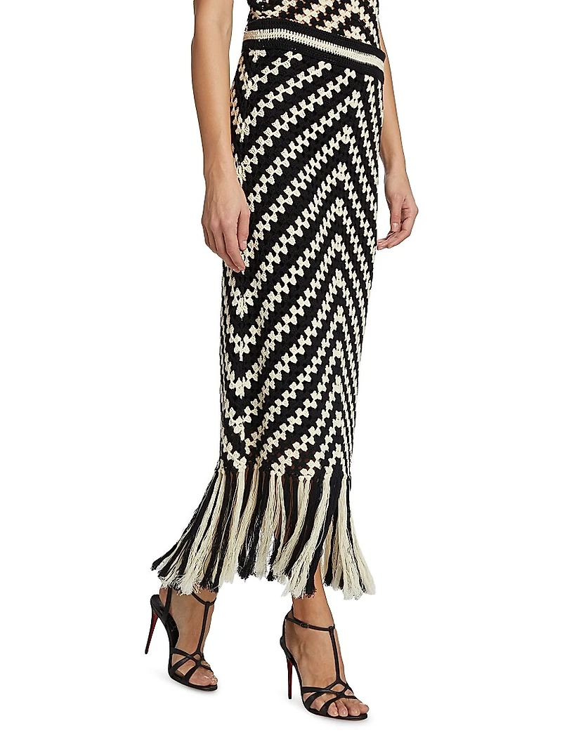 Halliday Crochet Tassel Maxi Skirt