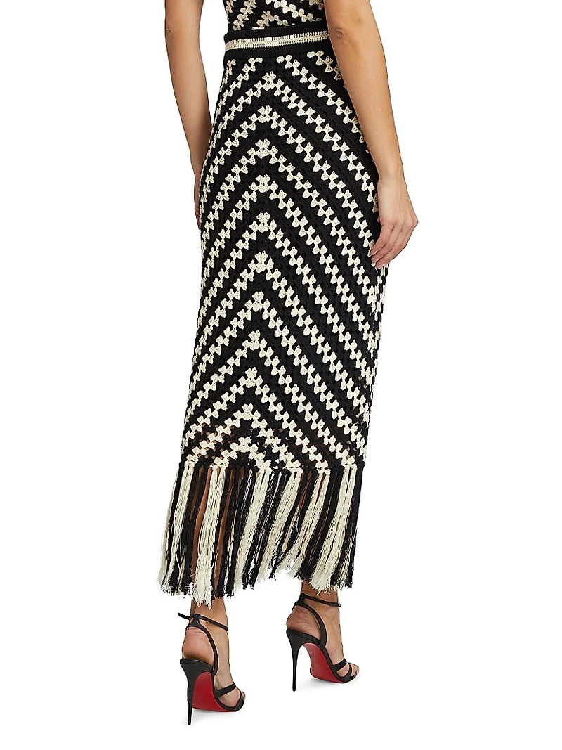 Halliday Crochet Tassel Maxi Skirt