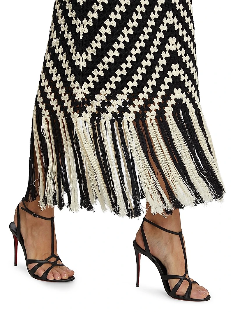 Halliday Crochet Tassel Maxi Skirt