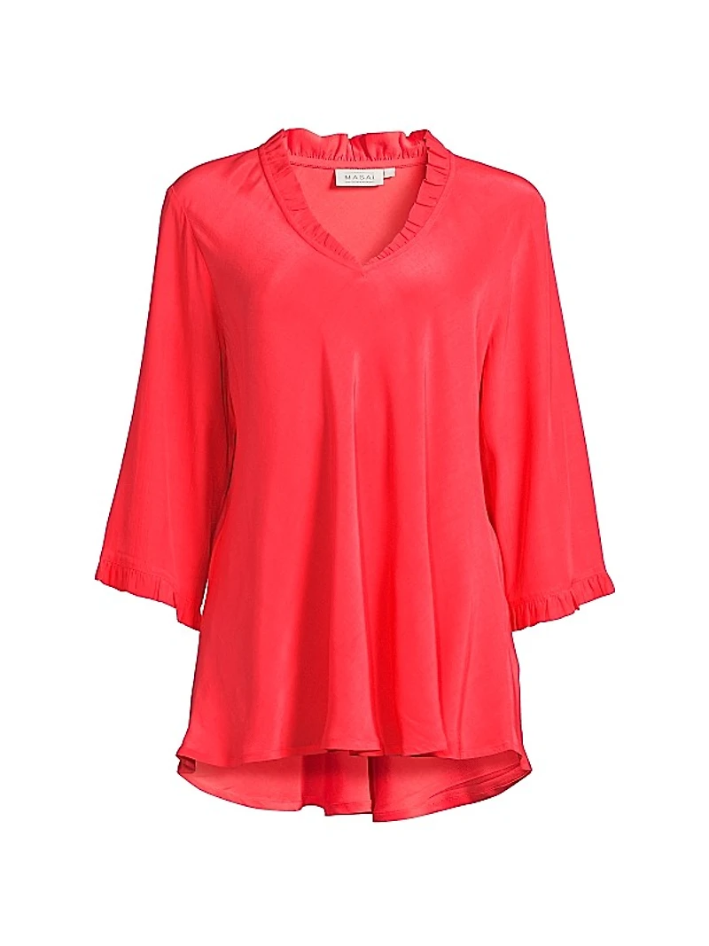 Brigit Ruffled V-Neck Blouse