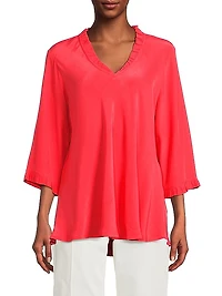Brigit Ruffled V-Neck Blouse