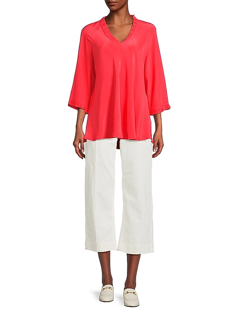 Brigit Ruffled V-Neck Blouse