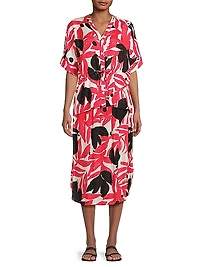 Irekana Printed Cuffed-Sleeve Shirt