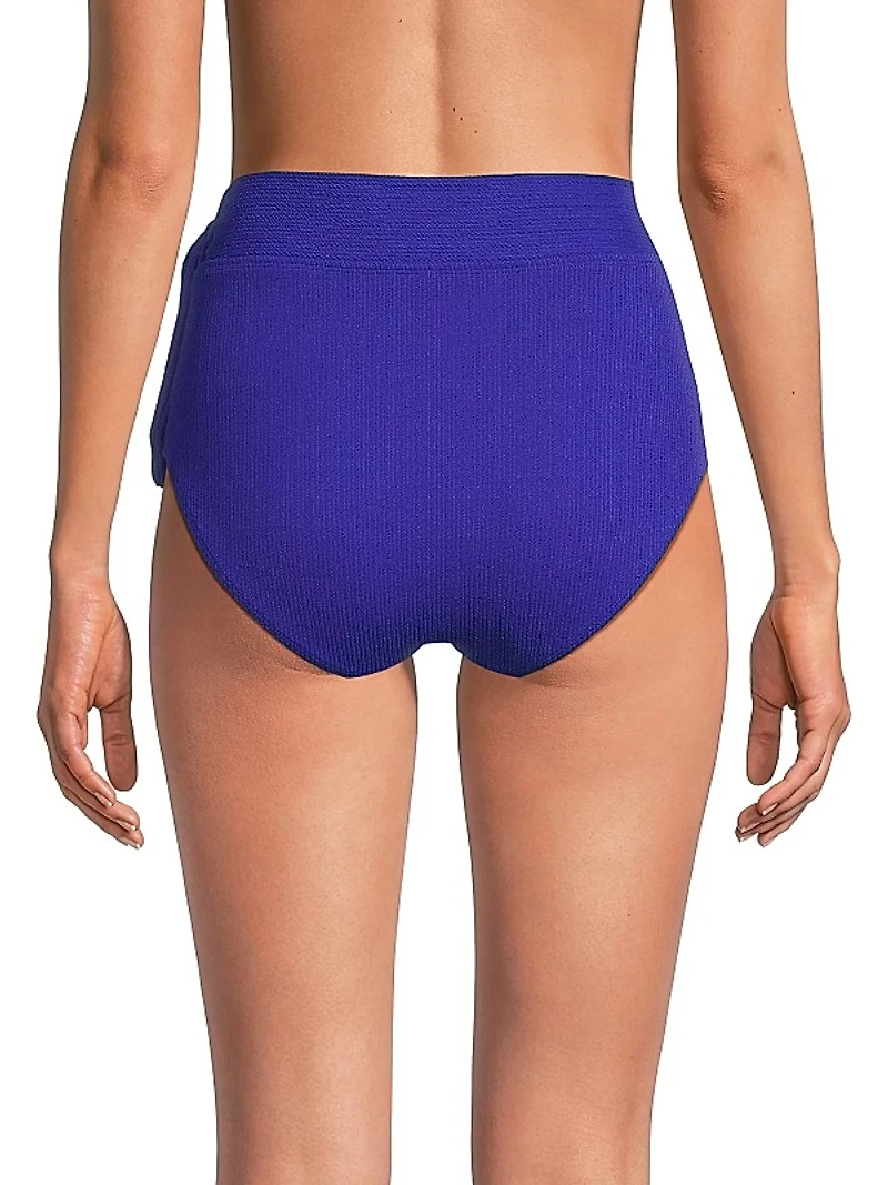 Side Tie High-Waist Bikini Bottom