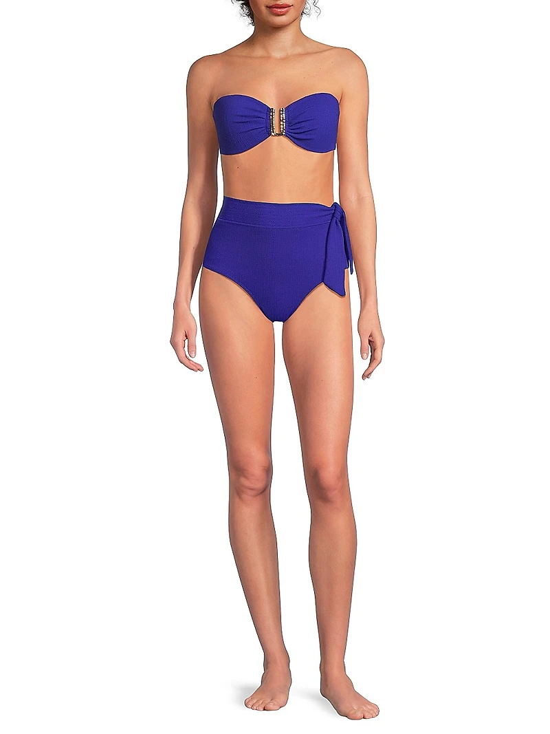 Side Tie High-Waist Bikini Bottom