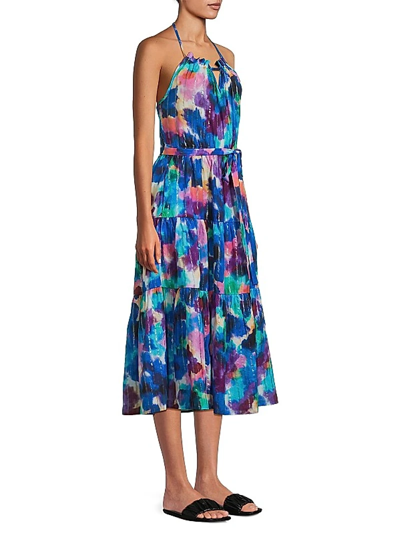 Abbie Floral Cotton Halter Dress