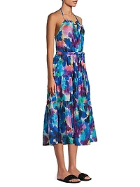 Abbie Floral Cotton Halter Dress