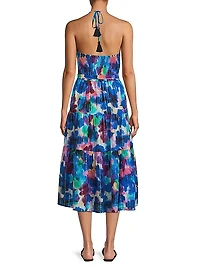 Abbie Floral Cotton Halter Dress
