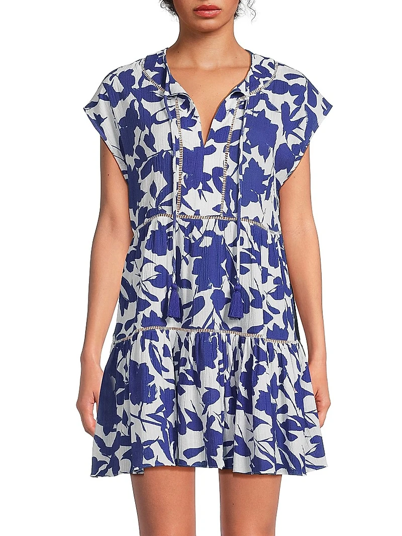 Gari Leaf Cotton Minidress
