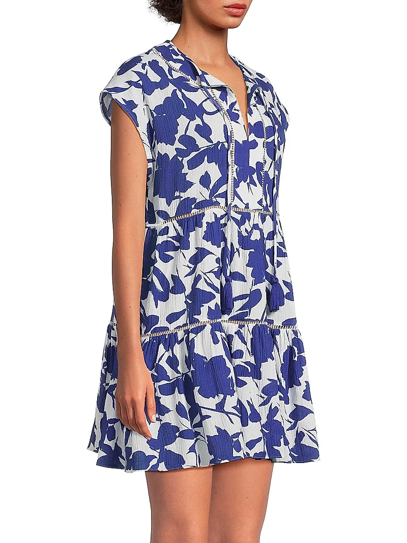 Gari Leaf Cotton Minidress